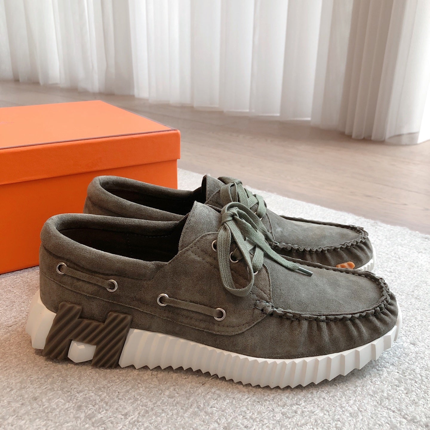 HM Men's 25 Ketch Sneaker Olive Green Suede 639266