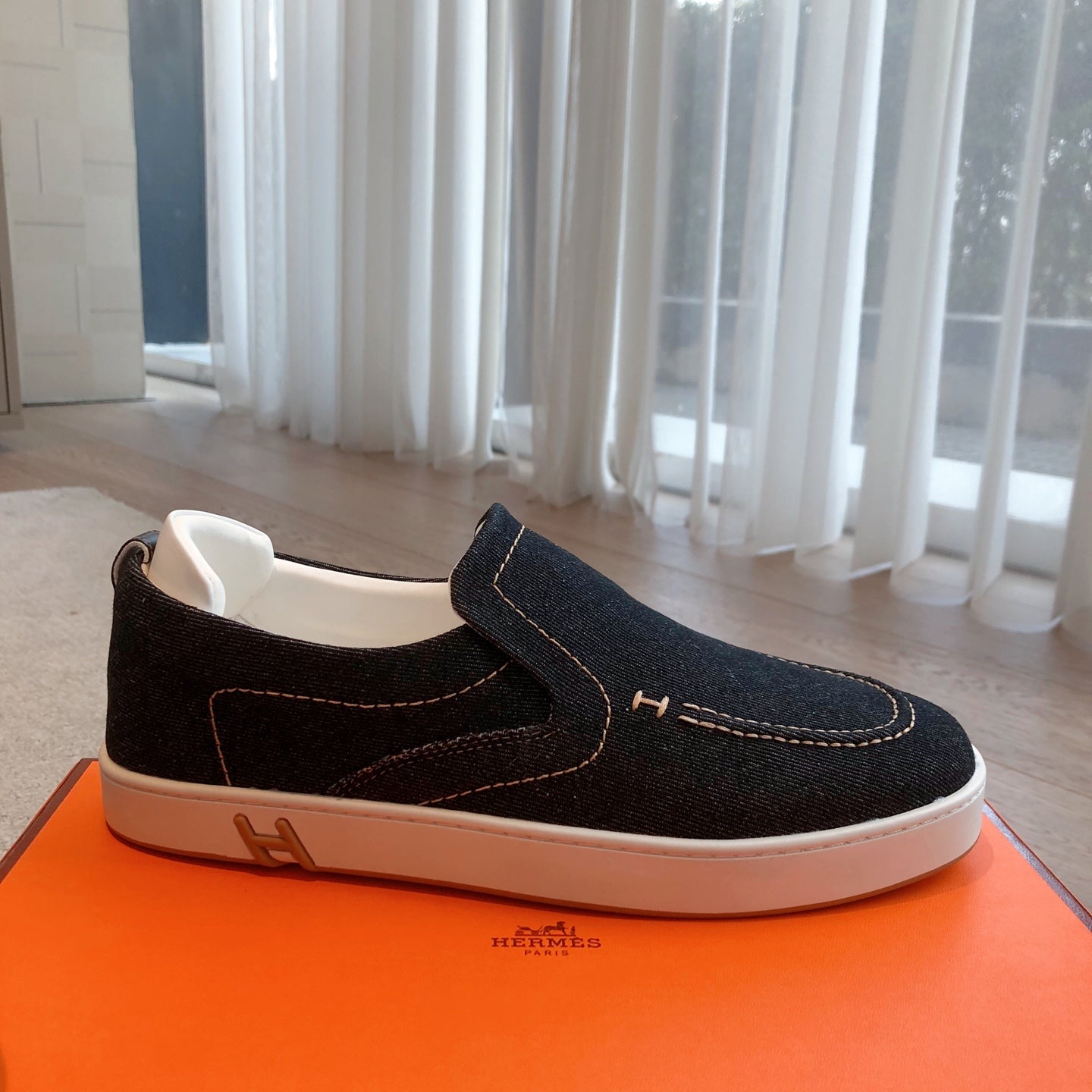 HM Men's Slip on Blue Denim 550836