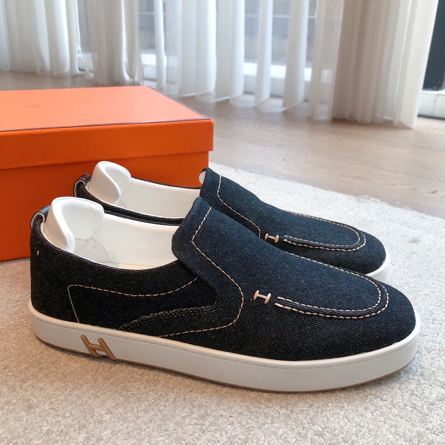 HM Men's Slip on Blue Denim 550836