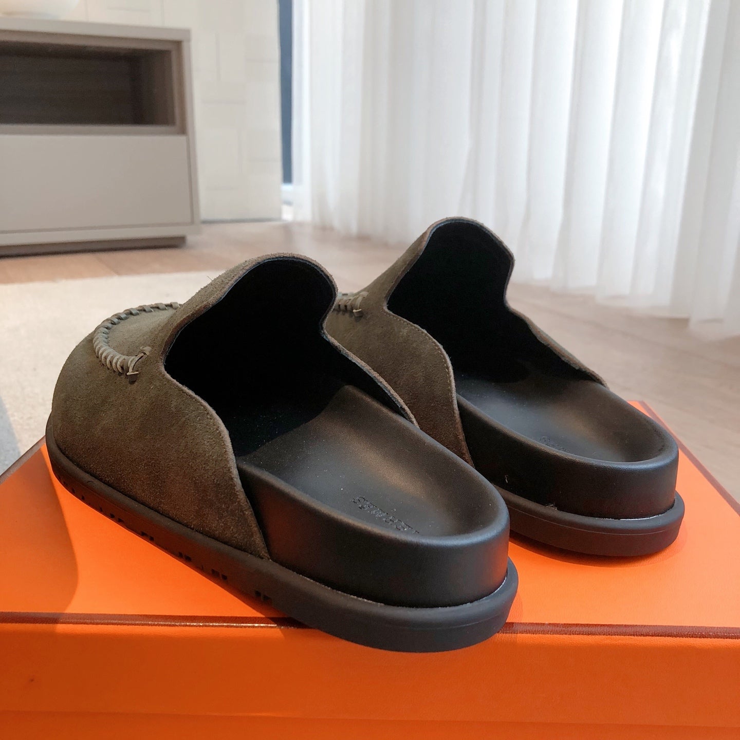 HM Men's 25 Johan Mule Dark Green Suede 582075