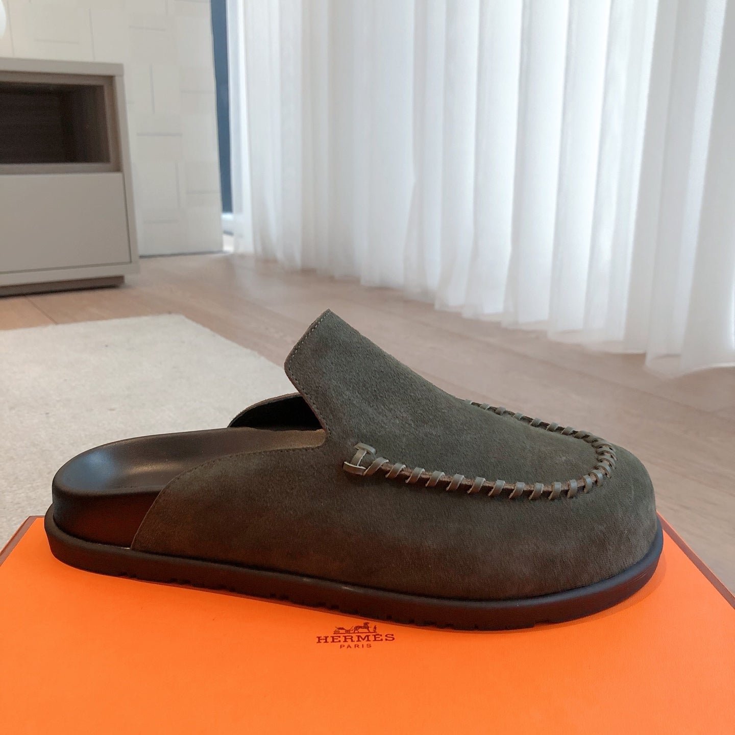 HM Men's 25 Johan Mule Dark Green Suede 582075