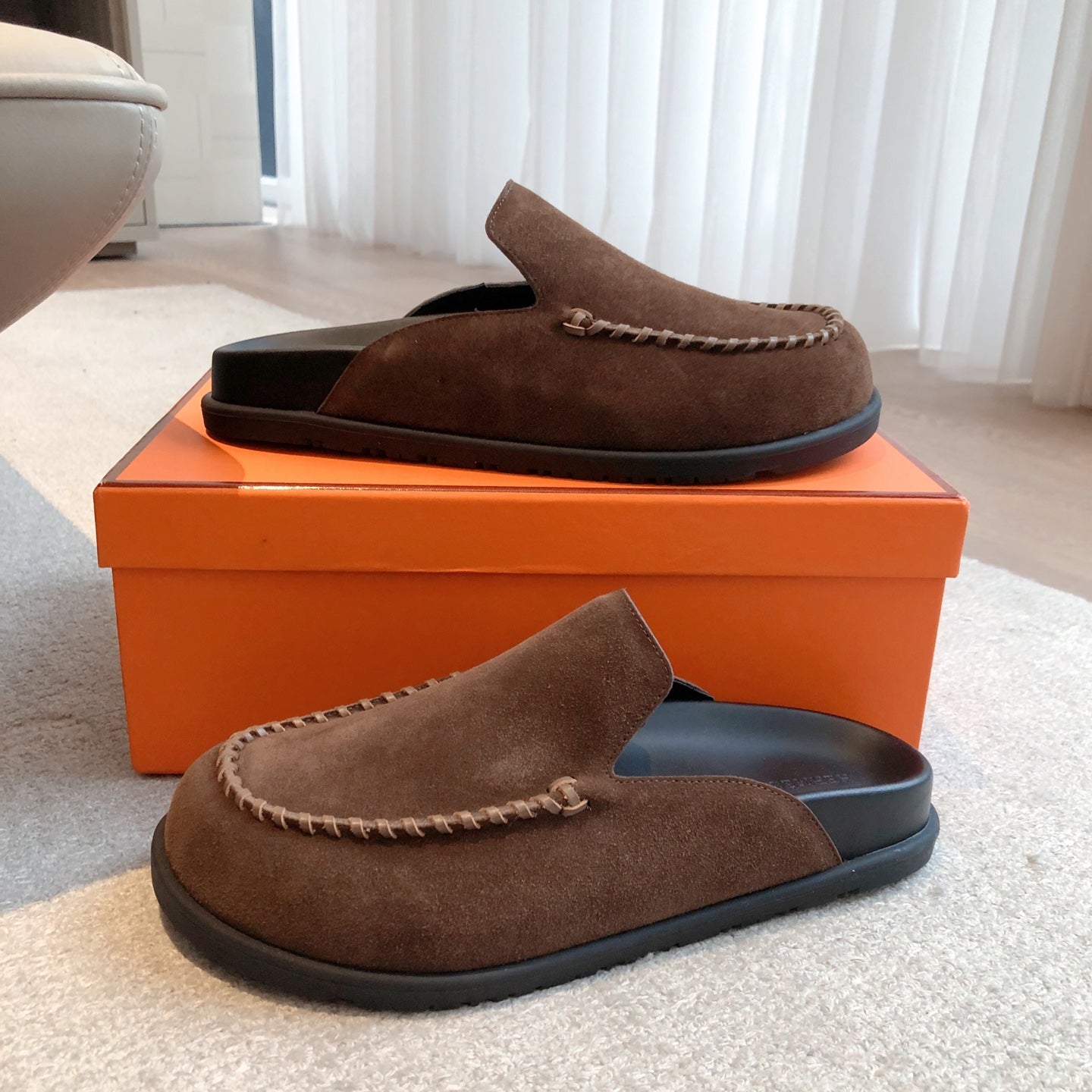 HM Men's 25 Johan Mule Dark Brown Suede 582076