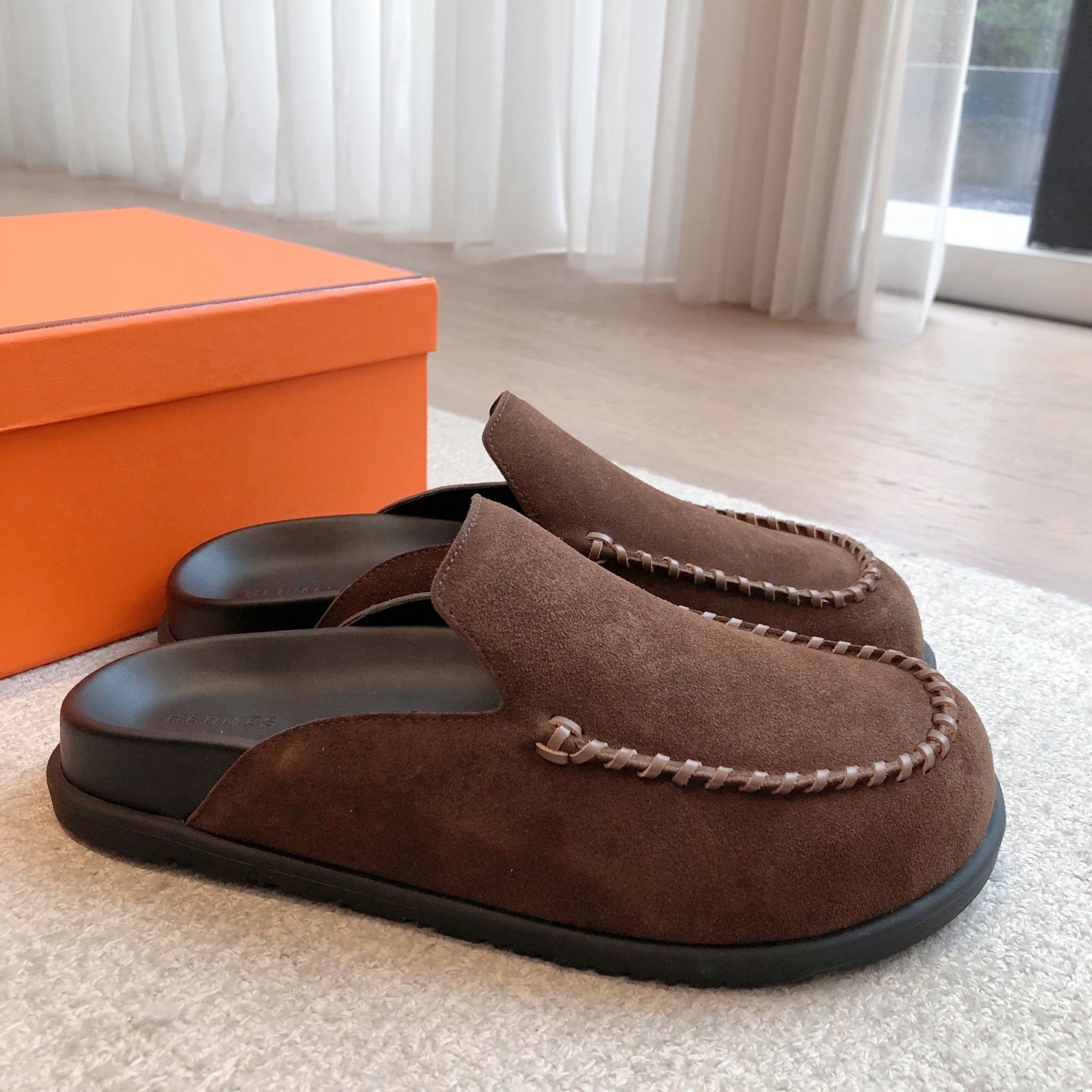 HM Men's 25 Johan Mule Dark Brown Suede 582076