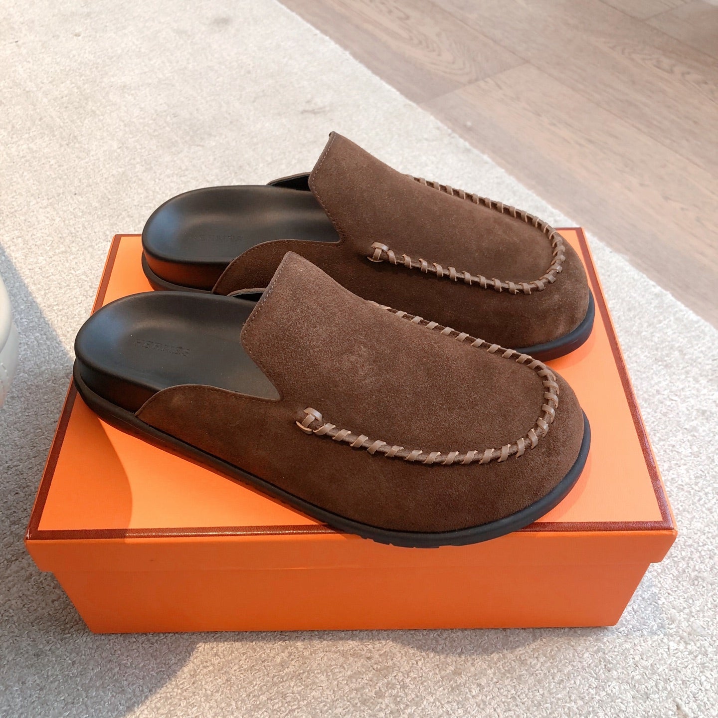 HM Men's 25 Johan Mule Dark Brown Suede 582076