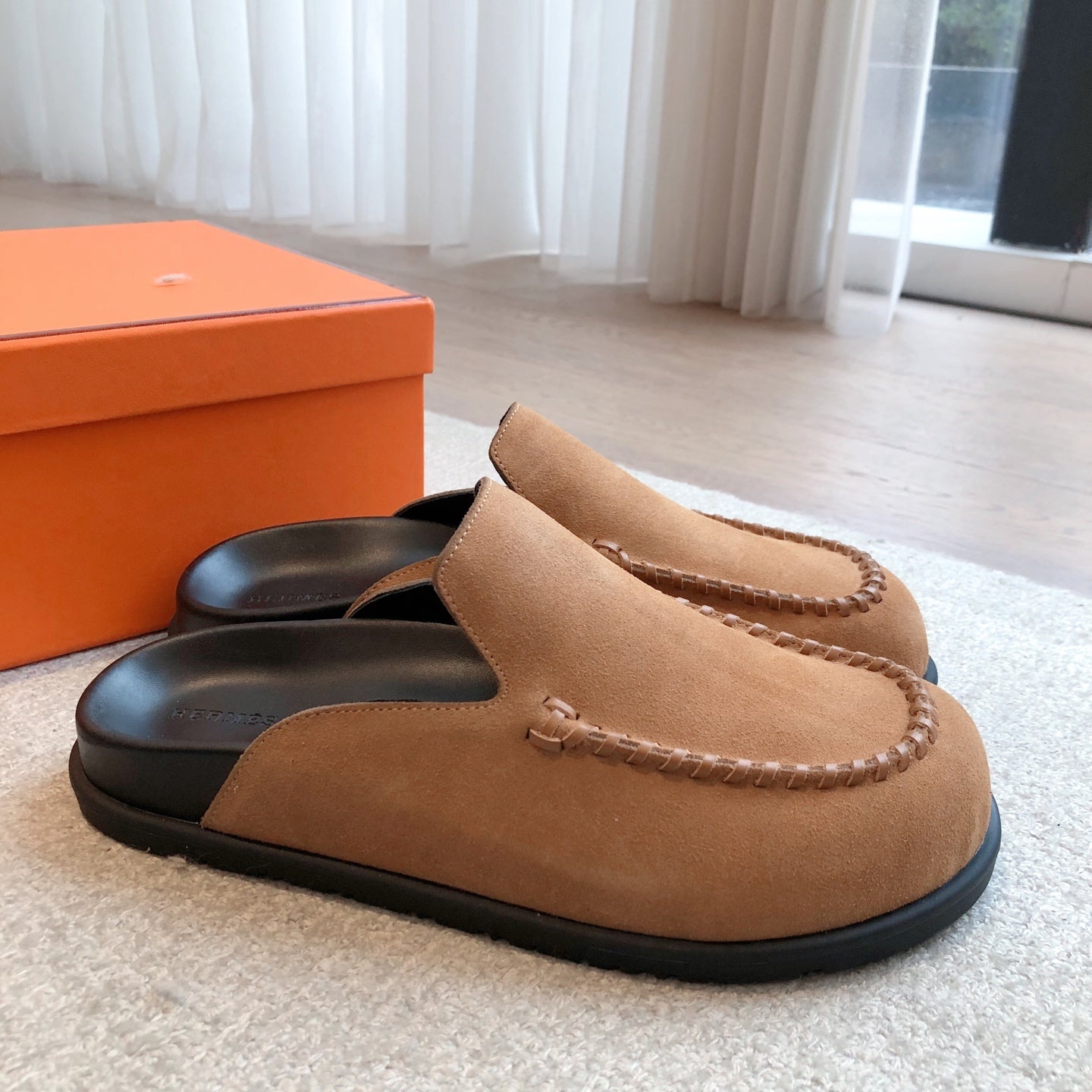 HM Men's 25 Johan Mule Light Brown Suede 582077