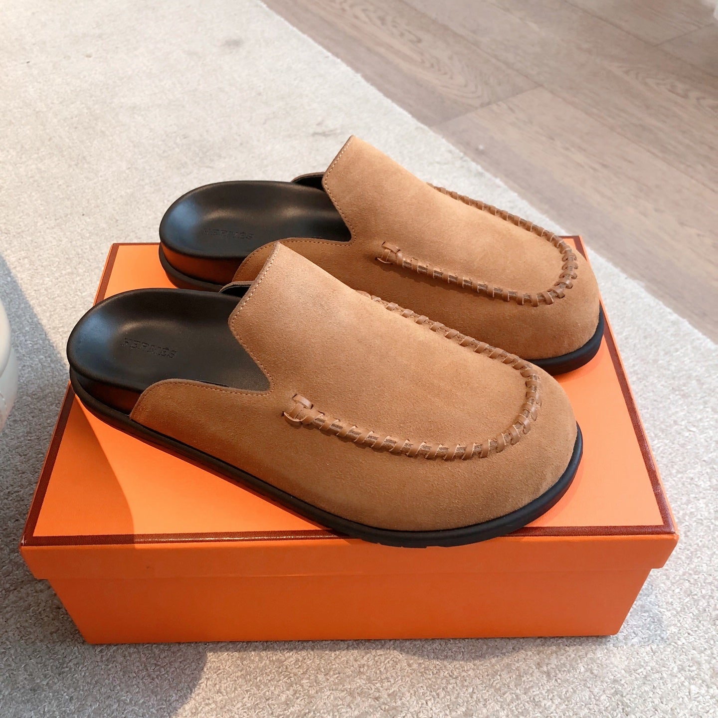 HM Men's 25 Johan Mule Light Brown Suede 582077