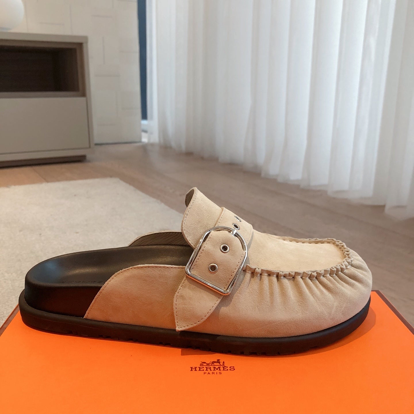 HM Men's 25 Key Mule Light Beige Suede 582063