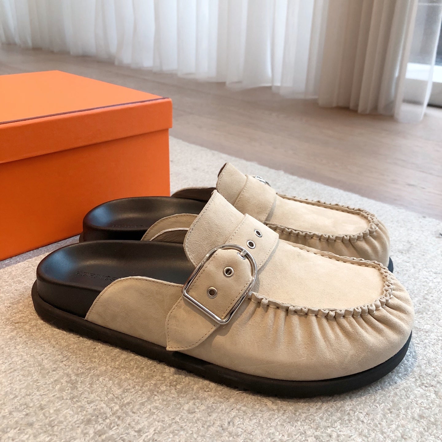 HM Men's 25 Key Mule Light Beige Suede 582063