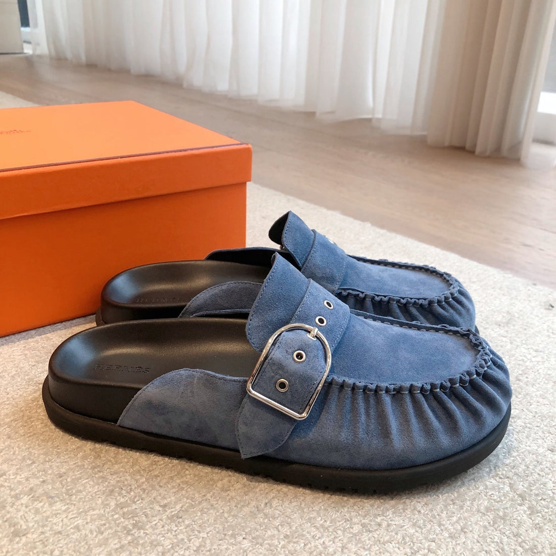 HM Men's 25 Key Mule Blue Suede 582064