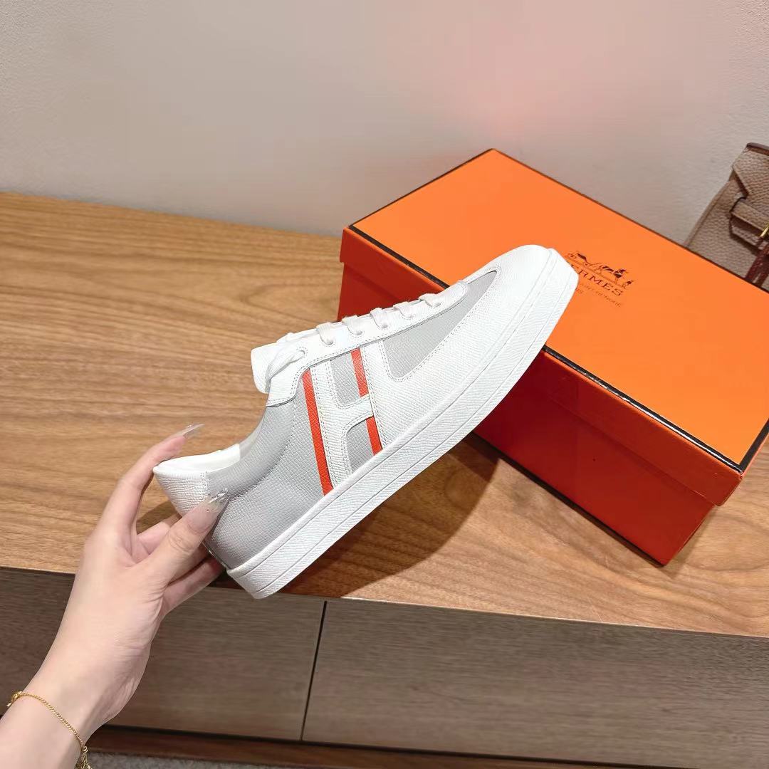 HM 25 Boomerang Sneaker Grey White Red Calfskin