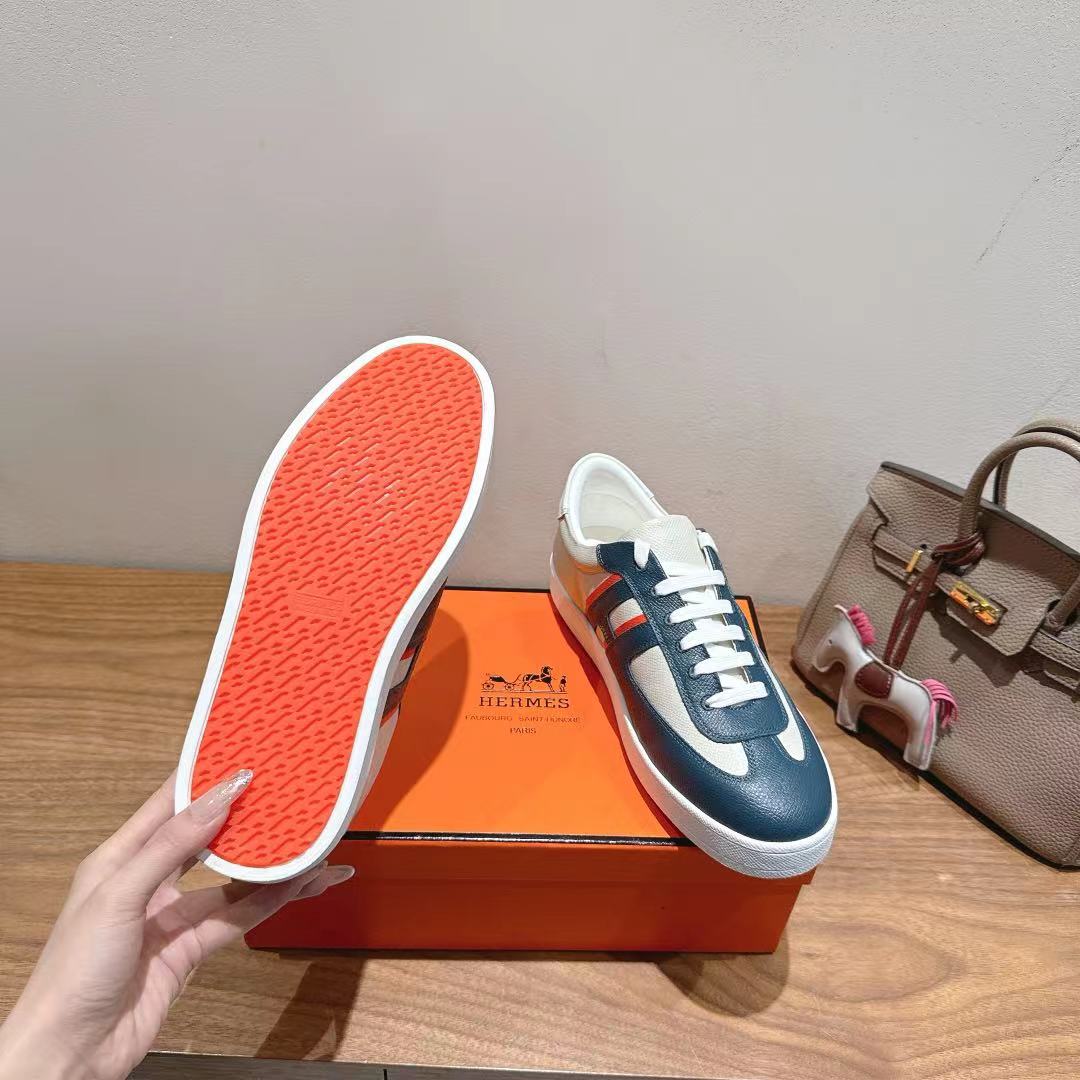 HM 25 Boomerang Sneaker Dark Blue White Red Calfskin