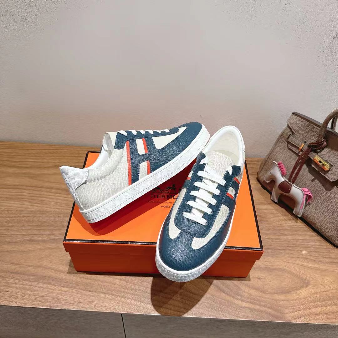 HM 25 Boomerang Sneaker Dark Blue White Red Calfskin