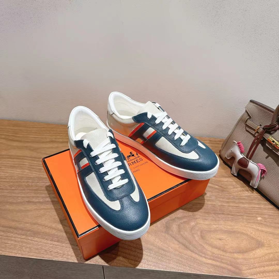 HM 25 Boomerang Sneaker Dark Blue White Red Calfskin