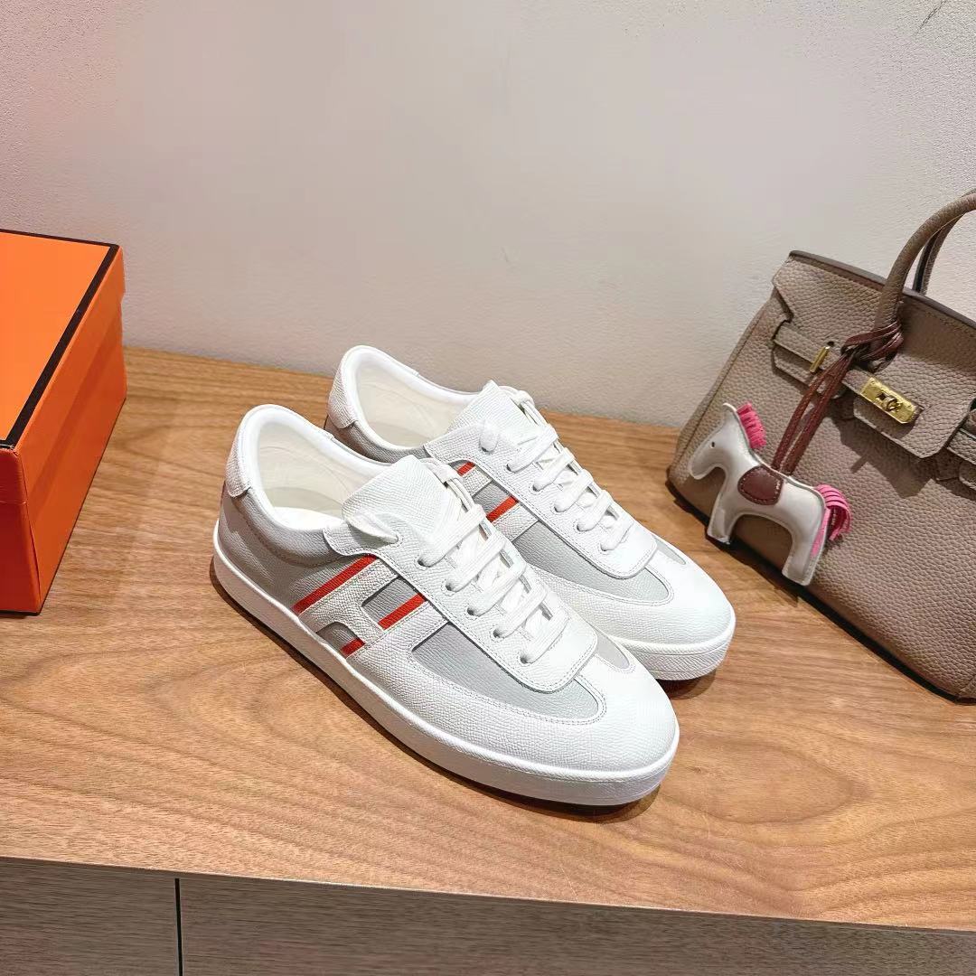 HM 25 Boomerang Sneaker Grey White Red Calfskin