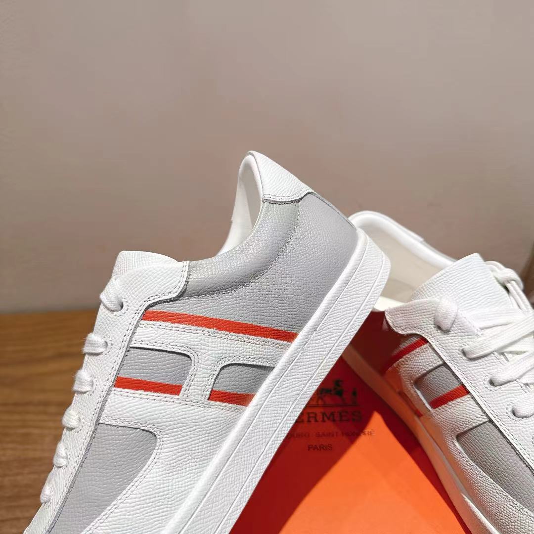 HM 25 Boomerang Sneaker Grey White Red Calfskin