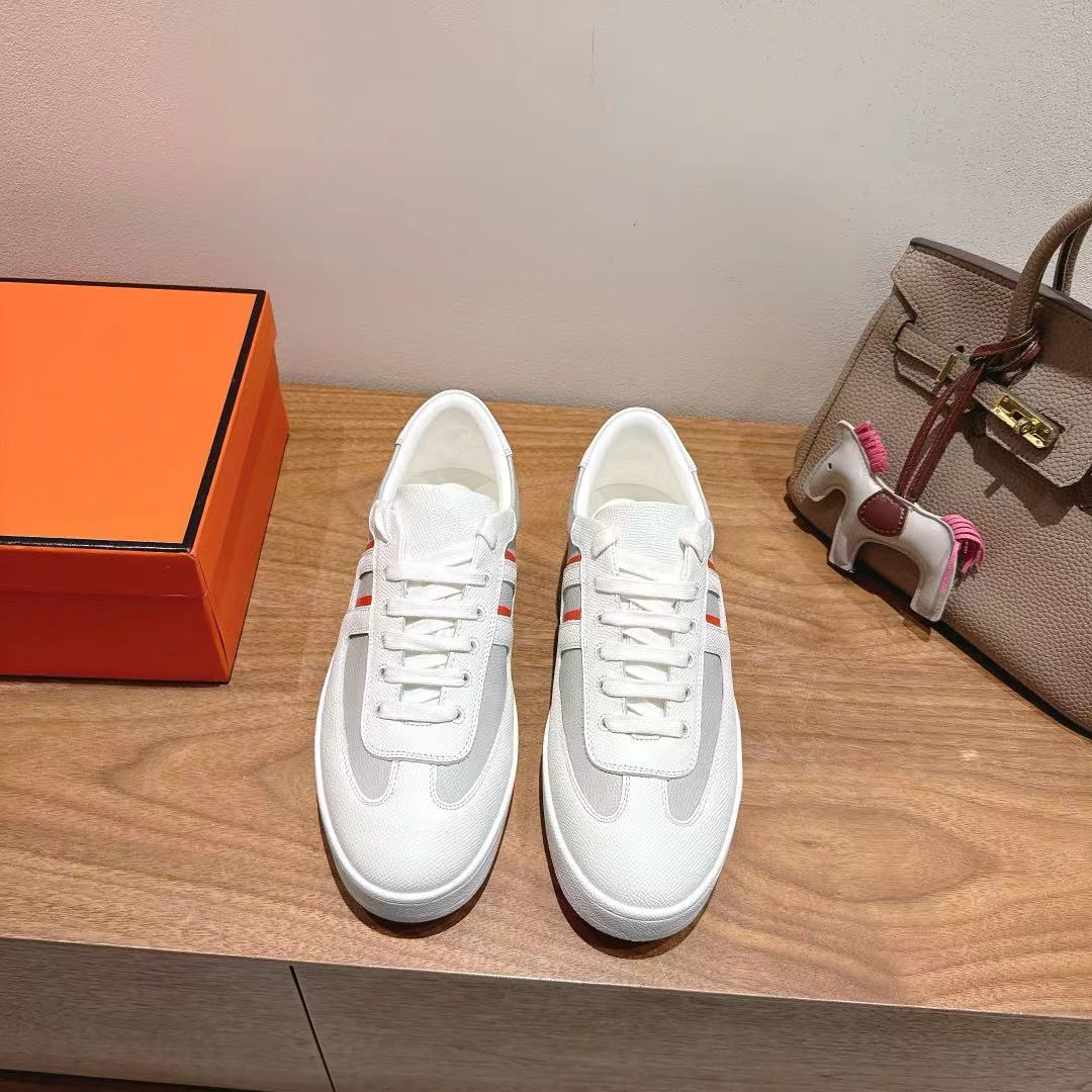 HM 25 Boomerang Sneaker Grey White Red Calfskin