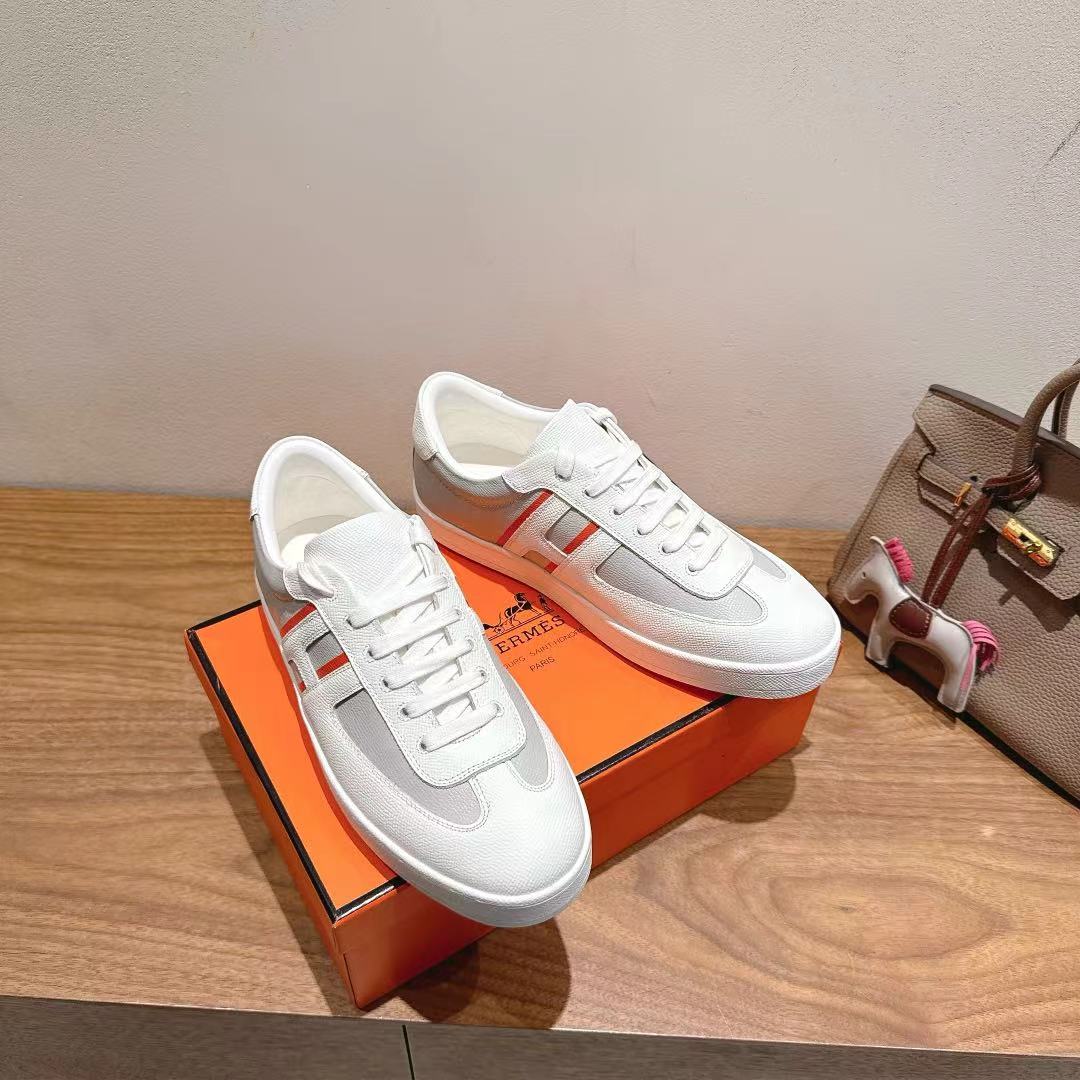 HM 25 Boomerang Sneaker Grey White Red Calfskin