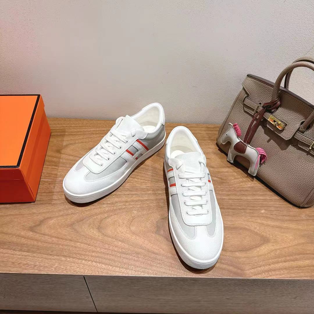 HM 25 Boomerang Sneaker Grey White Red Calfskin