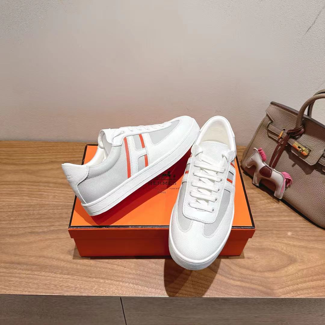 HM 25 Boomerang Sneaker Grey White Red Calfskin