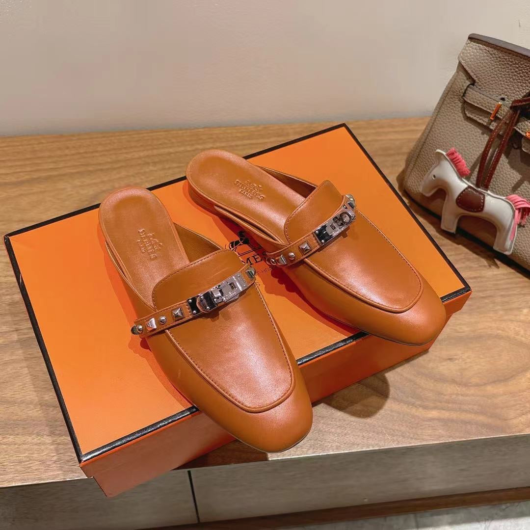 HM OZ Mule 25 Brown Calfskin