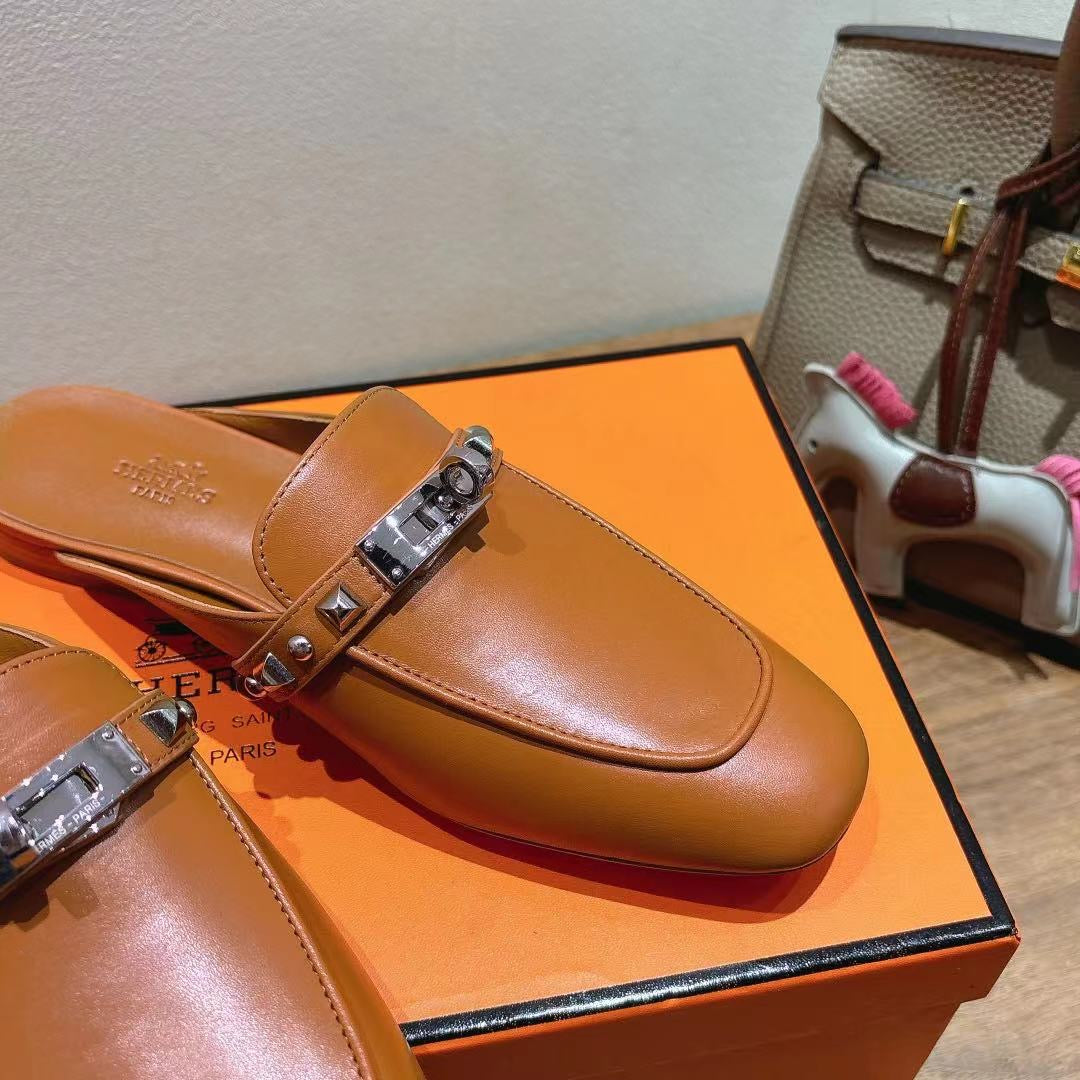 HM OZ Mule 25 Brown Calfskin