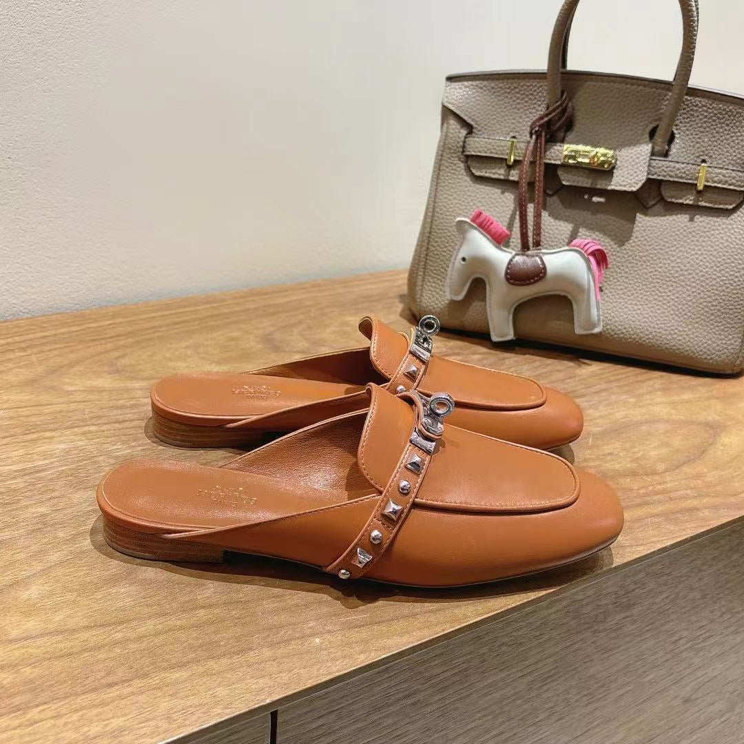 HM OZ Mule 25 Brown Calfskin