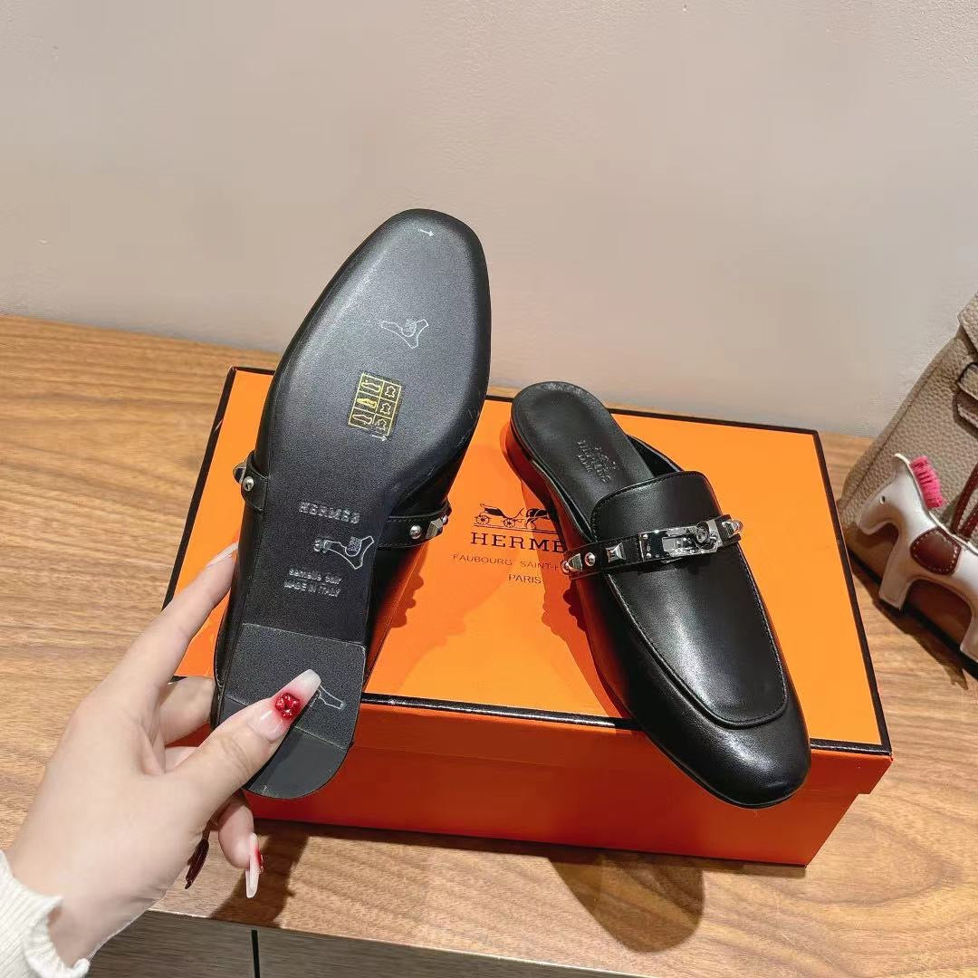 HM OZ Mule 25 Black Calfskin