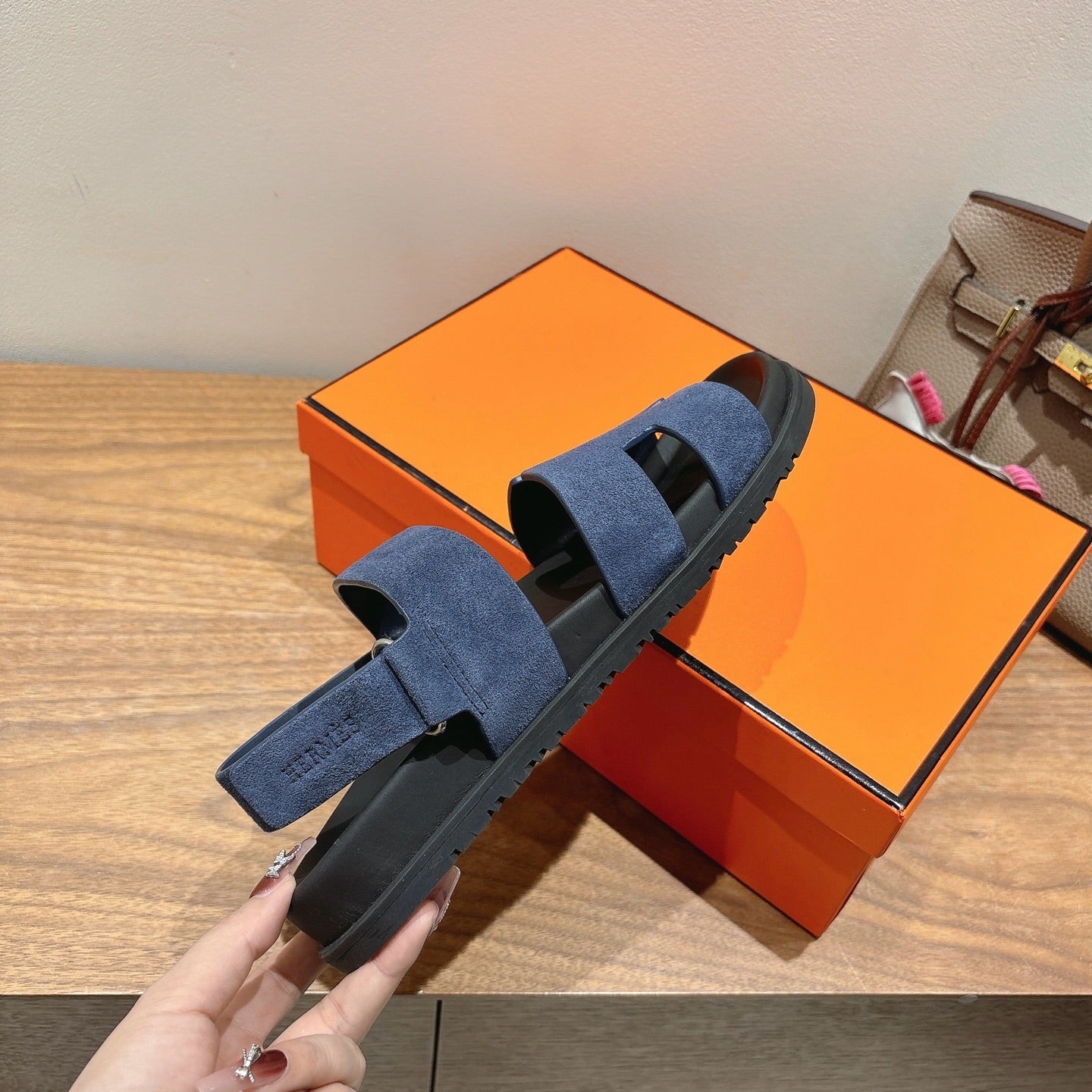 HM Men's 25 Chypre Sandals Blue Suede 651352