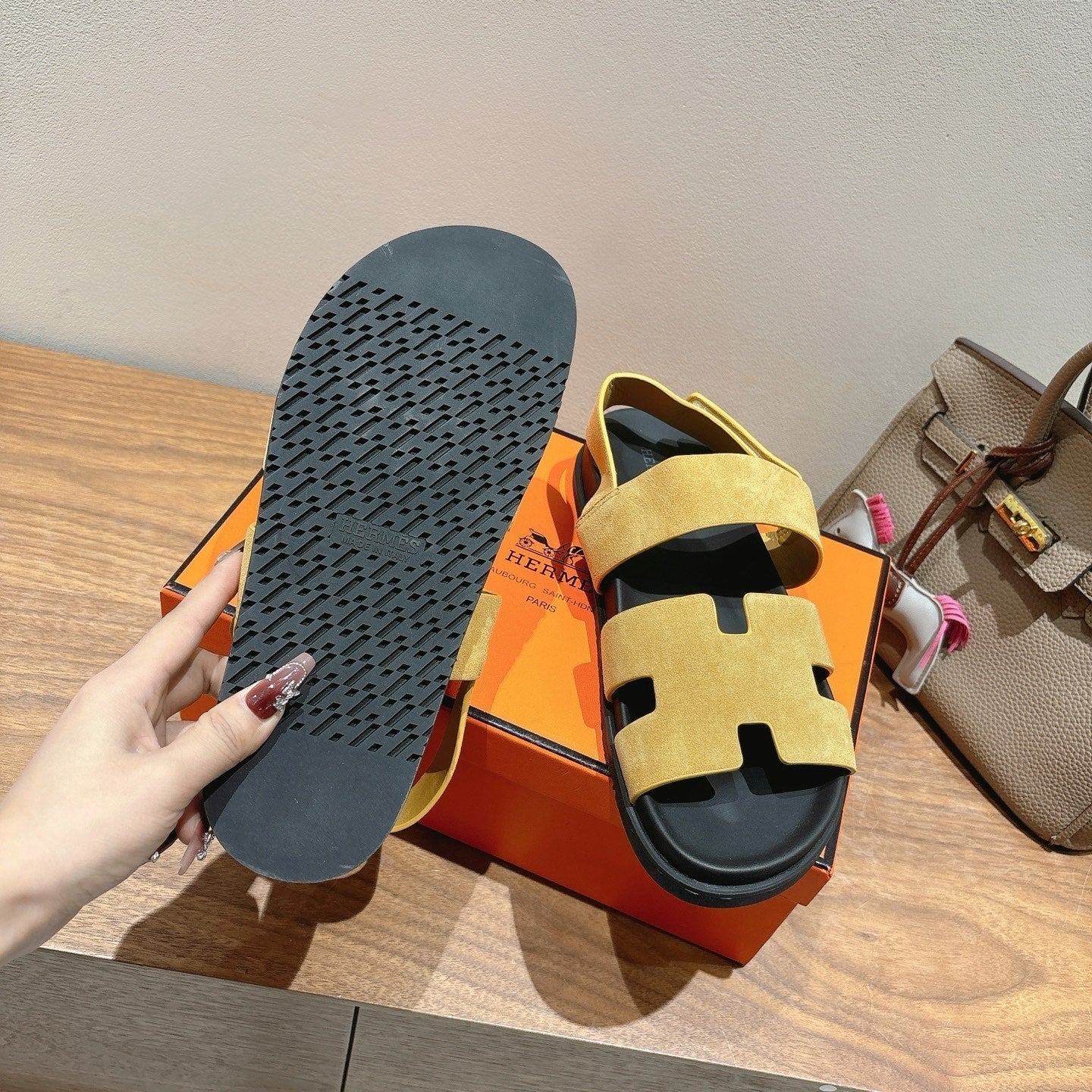 HM Men's 25 Chypre Sandals Yellow Suede 651351