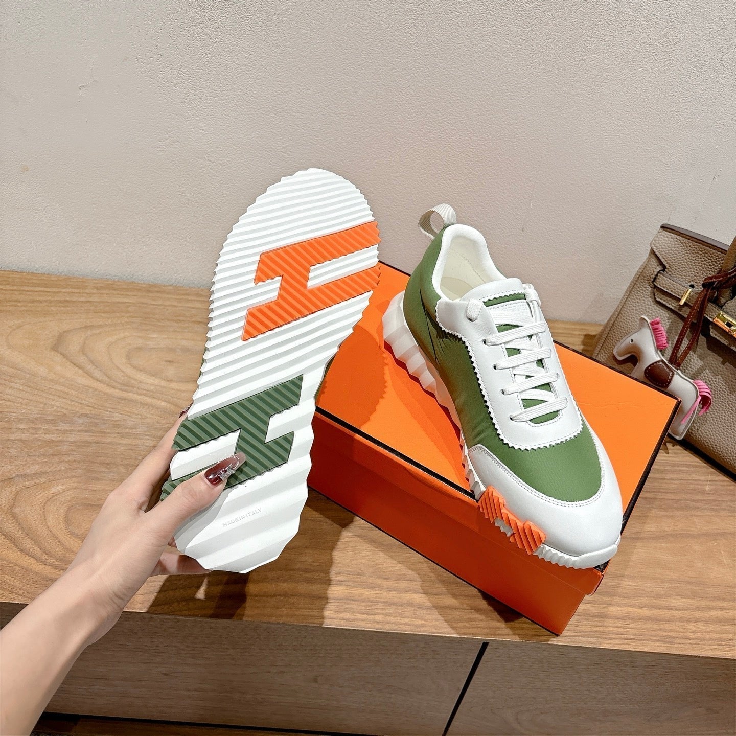 HM 25 Bouncing Sneaker Green Lamskin 318383