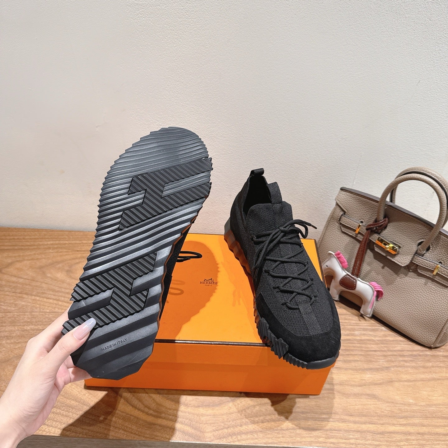 HM Sneakers Slip-On Lift Black Fabrics 329545