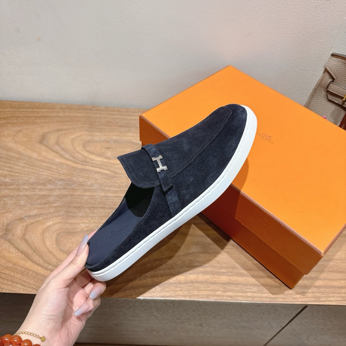 HM Men's 25 Likely Mule Navy Blue Suede 691643