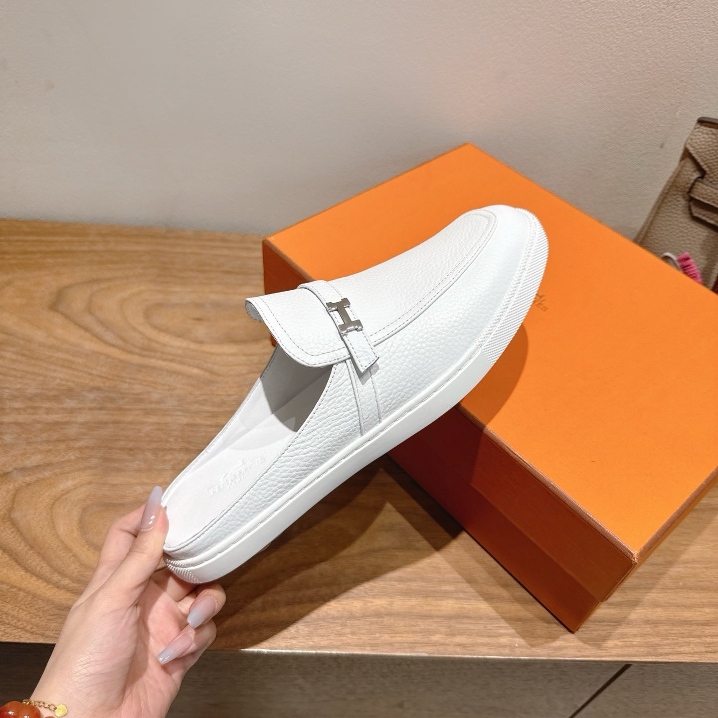 HM Men's 25 Likely Mule White Cowhide 691639