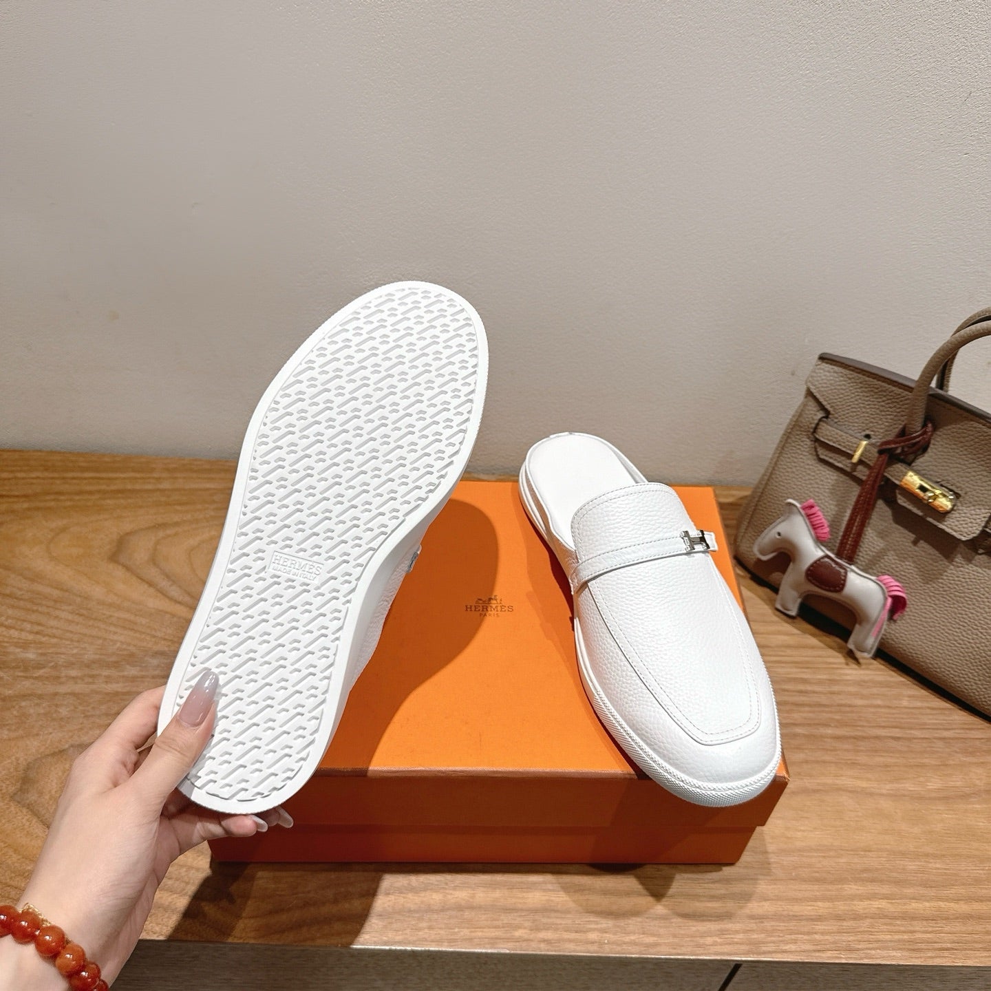 HM Men's 25 Likely Mule White Cowhide 691639