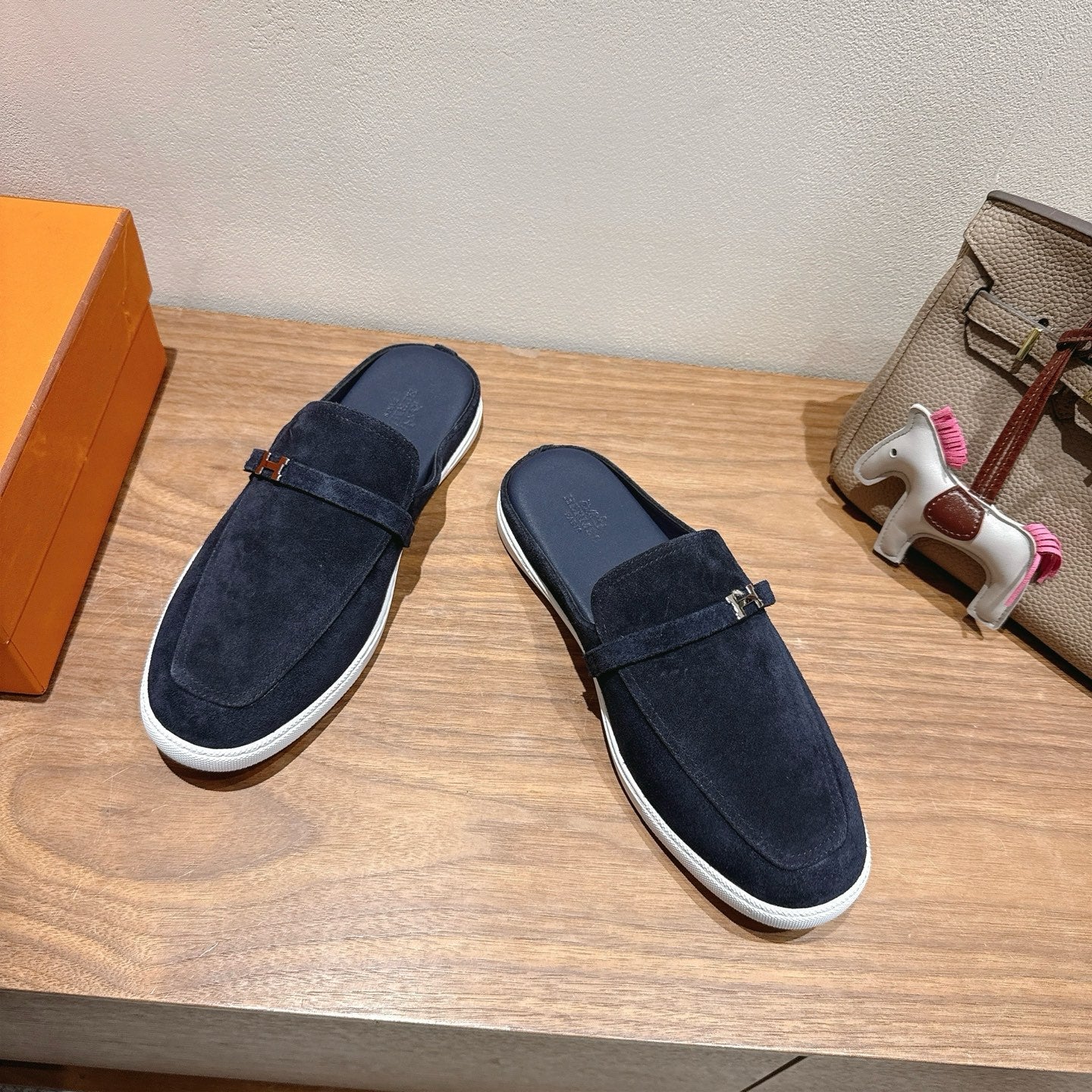 HM Men's 25 Likely Mule Navy Blue Suede 691643