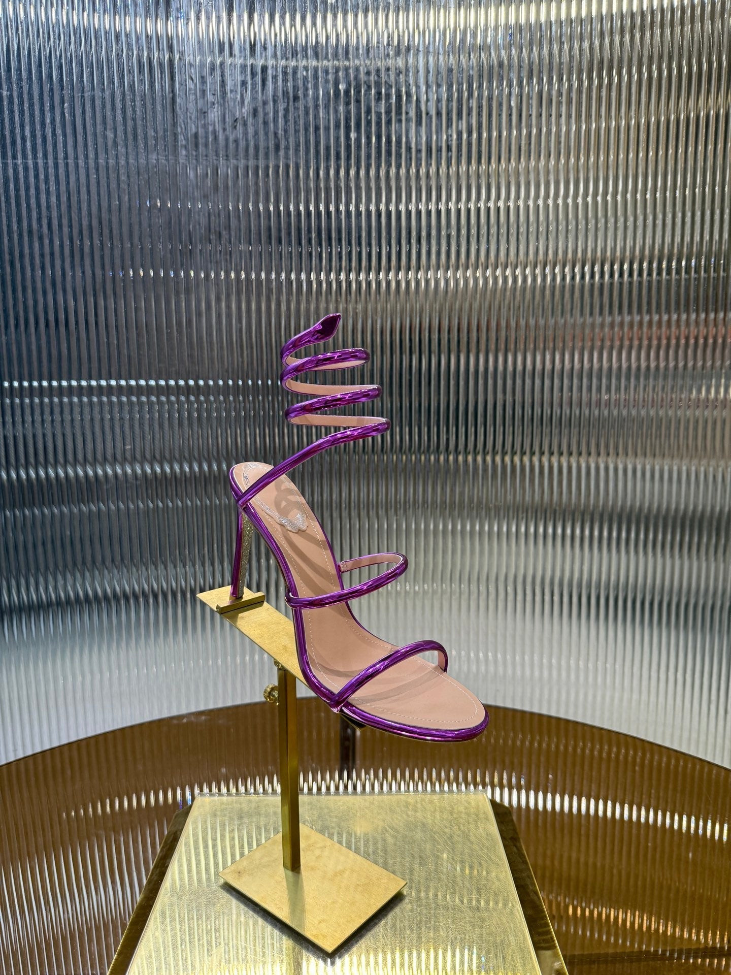RC 25C Snake-Shaped Sandals 9.5cm Purple Sheepskin 310628