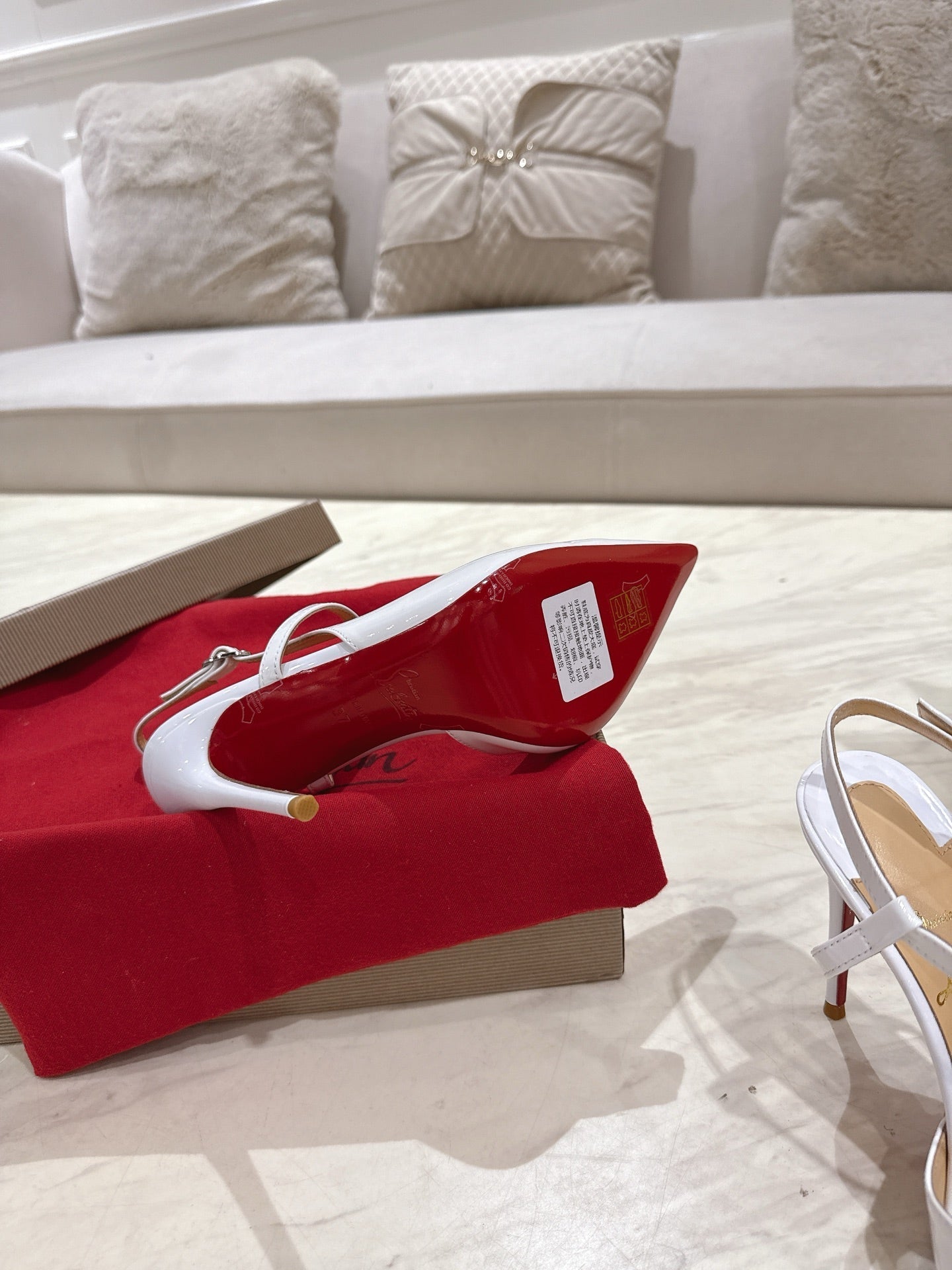 CL 25 Slingback White Gloss Calf Patent Leather 307521