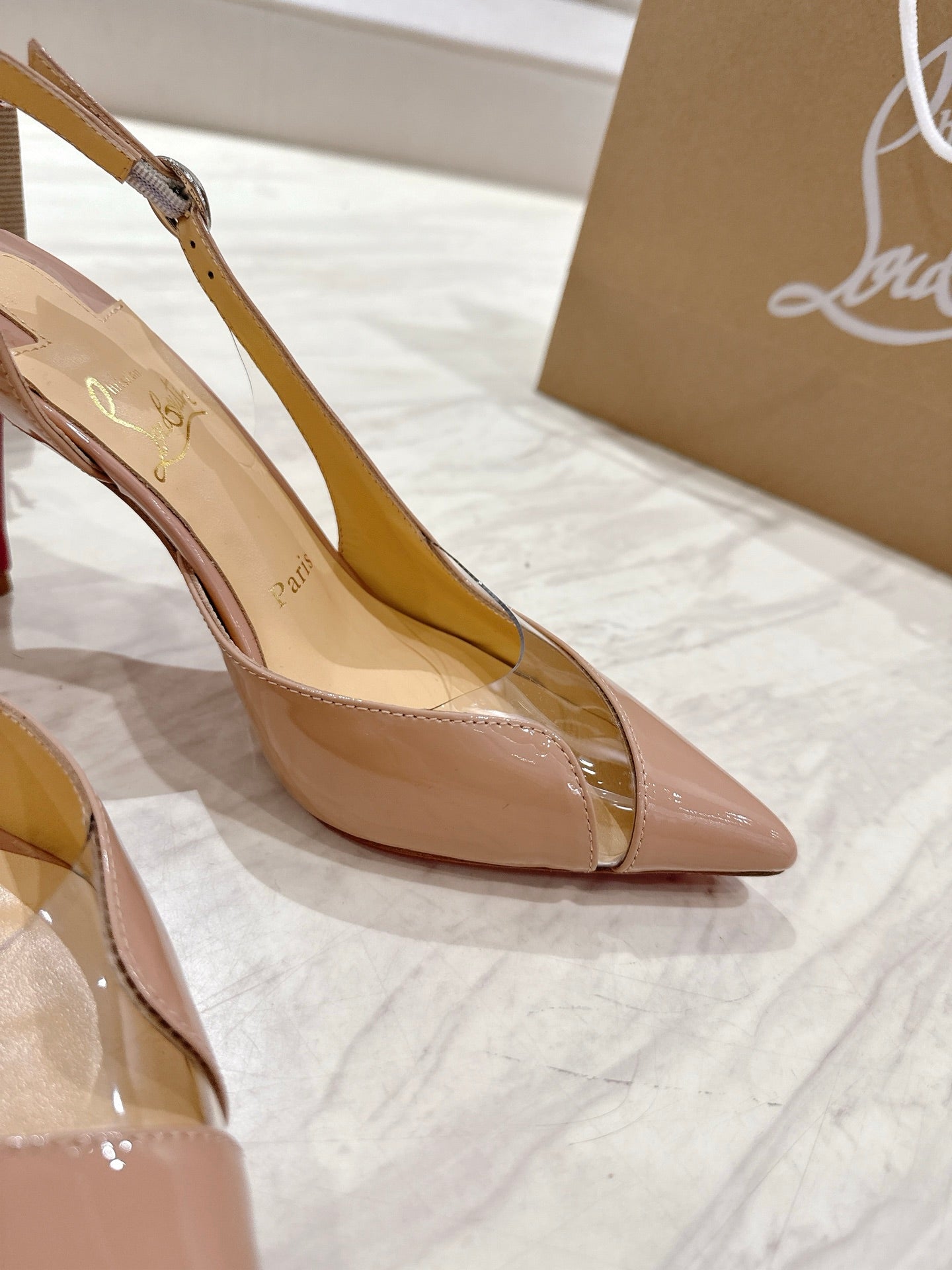 CL 25 Slingback Sandals Nude PVC Gloss Calfskin 307530