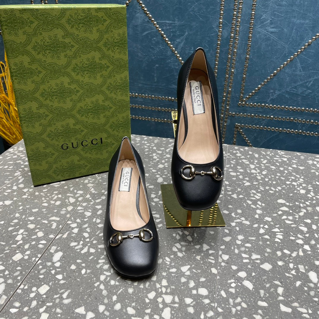 HIGH PUMP 55MM IN BLACK SHEEPSKIN