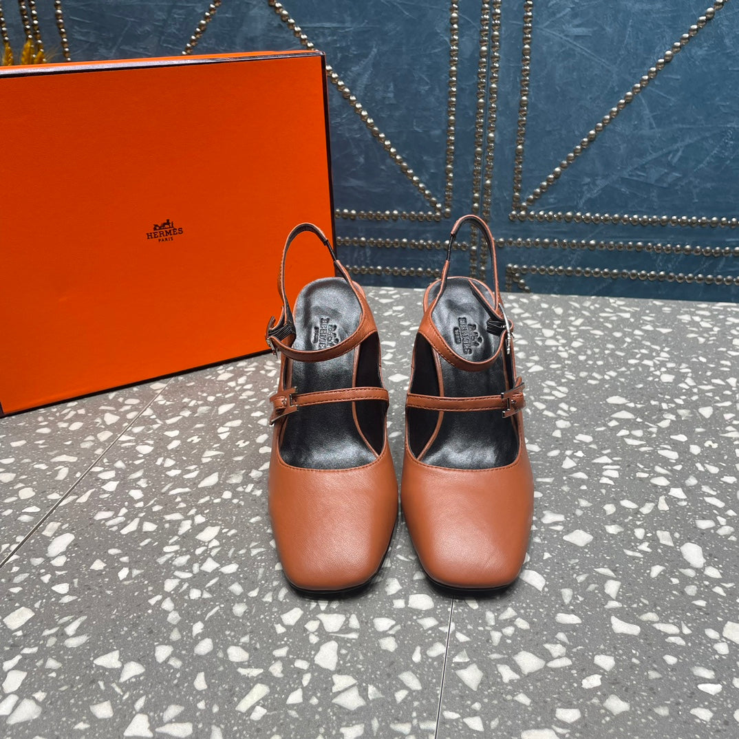 HM Jackie 80 Pump Brown Cowhide 962917