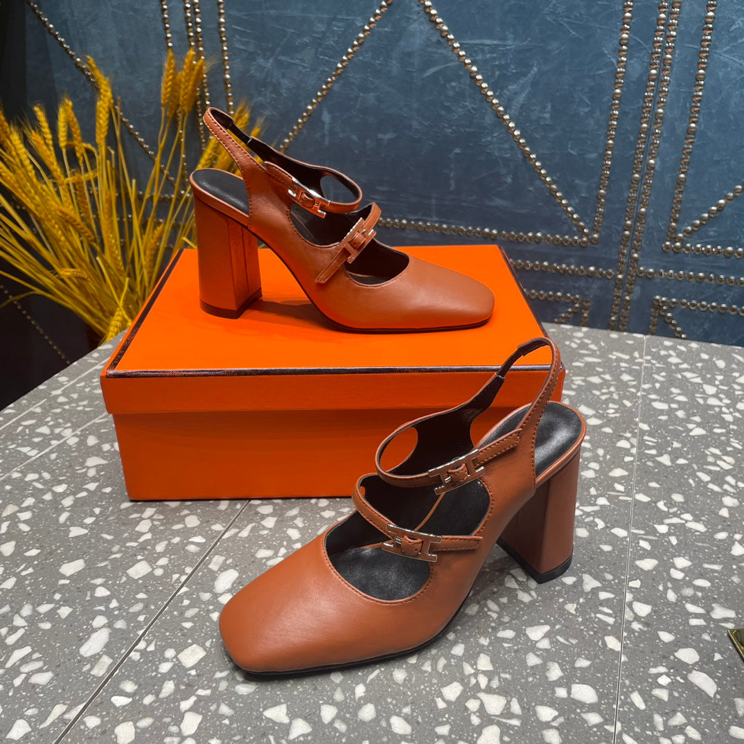 HM Jackie 80 Pump Brown Cowhide 962917