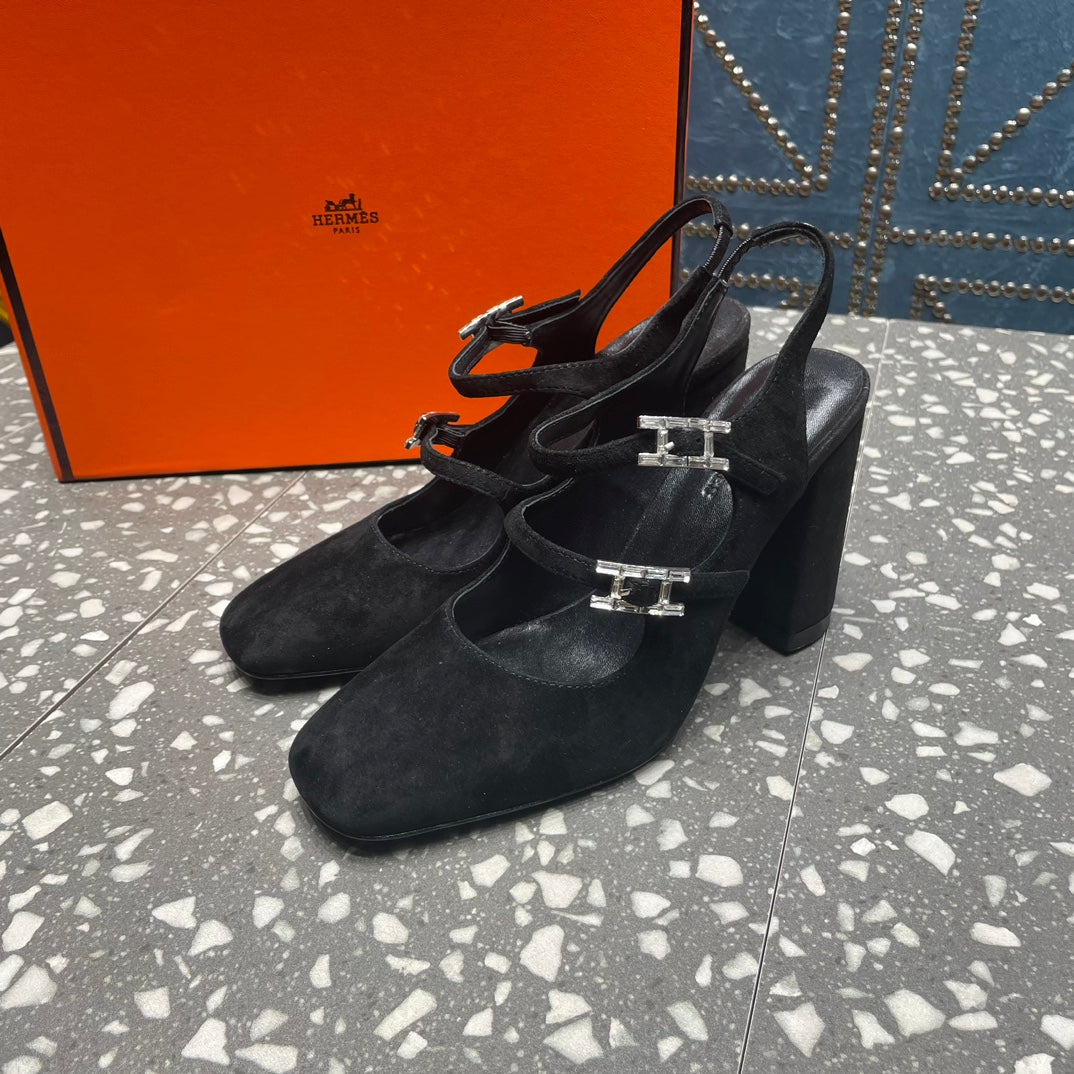 HM Jackie 80 Pump Black Suede 962923