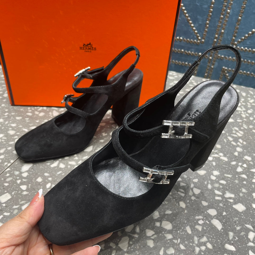 HM Jackie 80 Pump Black Suede 962923