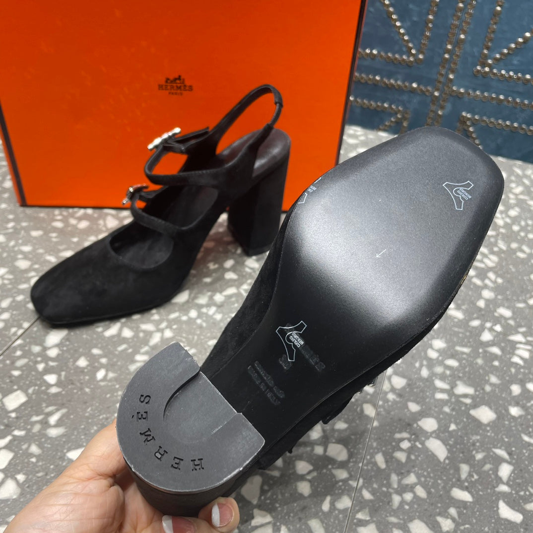 HM Jackie 80 Pump Black Suede 962923