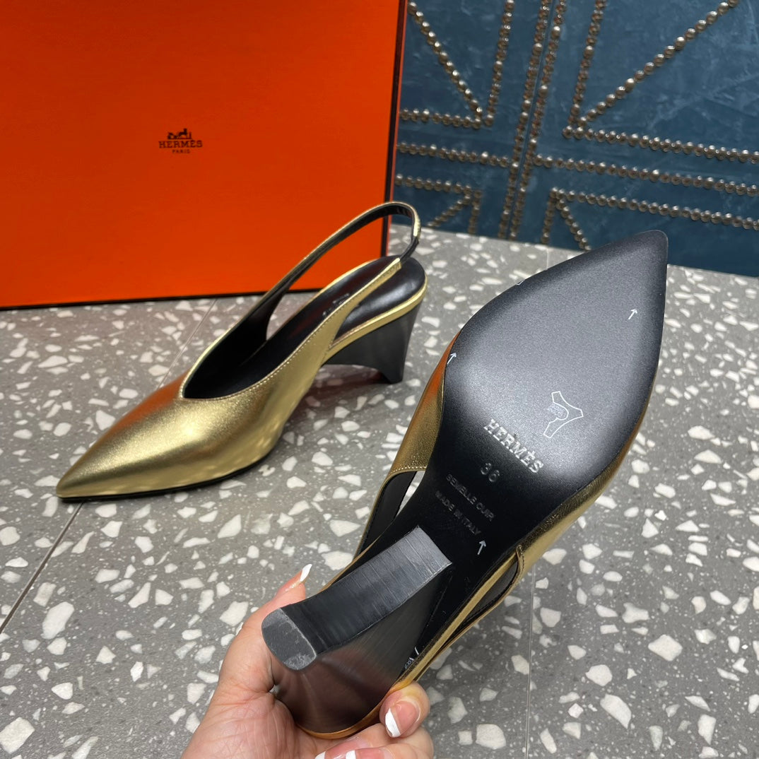 HM Intime 70 Pump Gold Lambskin  962933