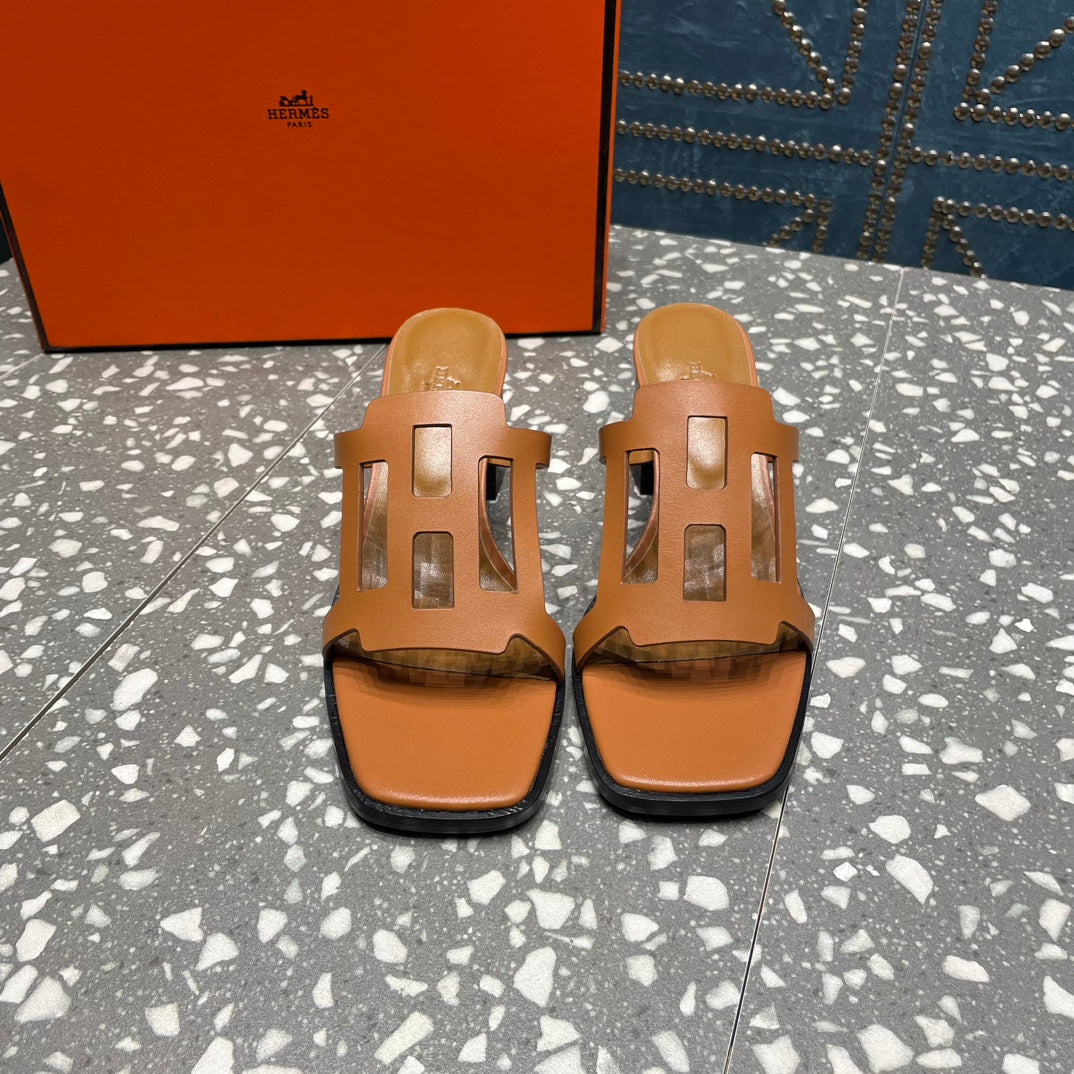 HM Lzzy 50 Sandal Brown Orange Lambskin  962947