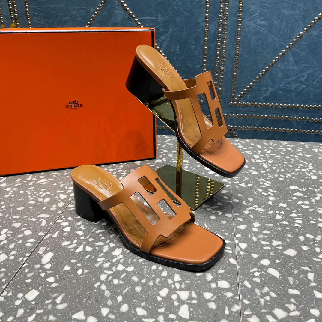 HM Lzzy 50 Sandal Brown Orange Lambskin  962947