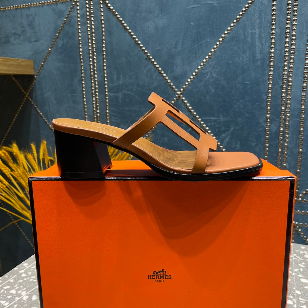 HM Lzzy 50 Sandal Brown Orange Lambskin  962947