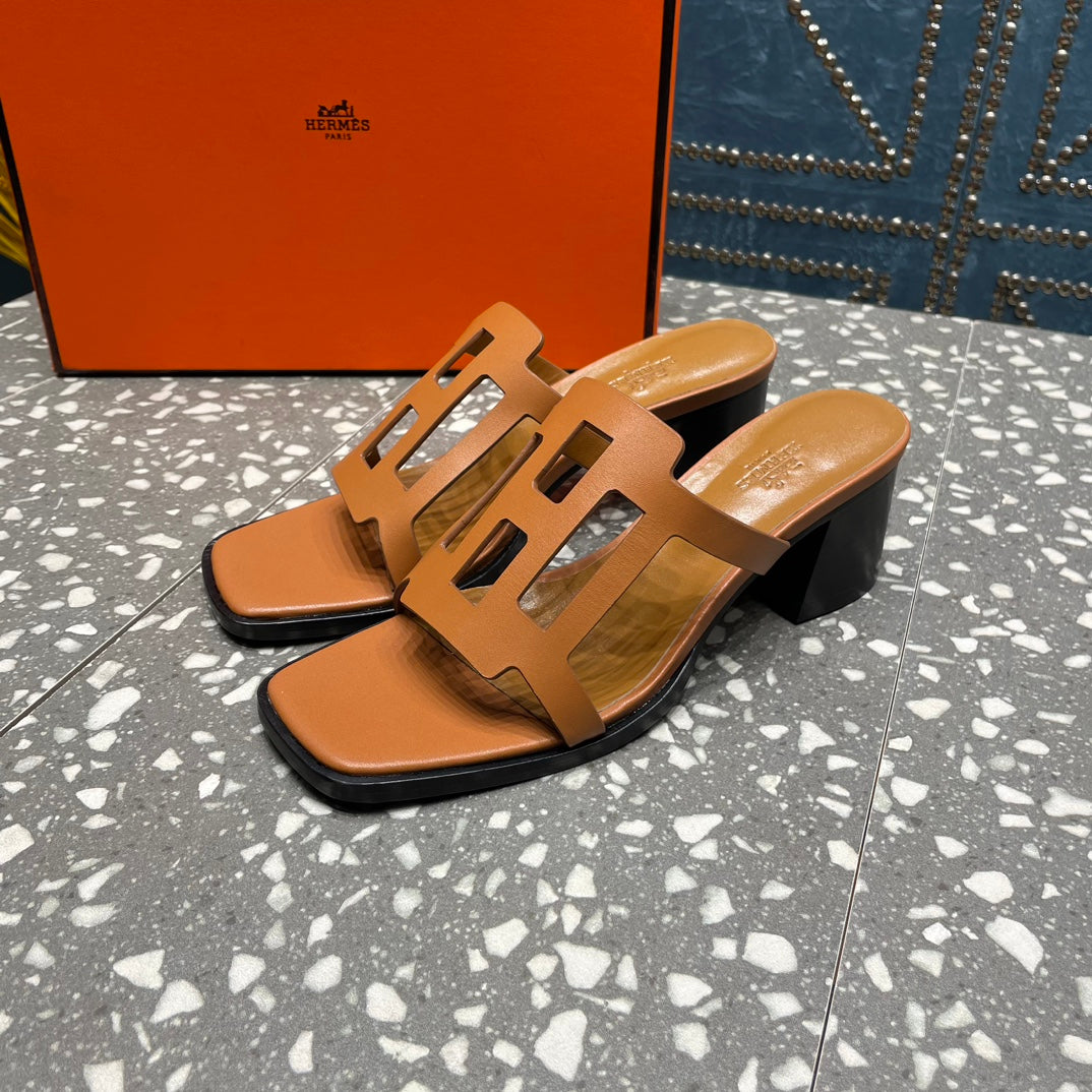 HM Lzzy 50 Sandal Brown Orange Lambskin  962947
