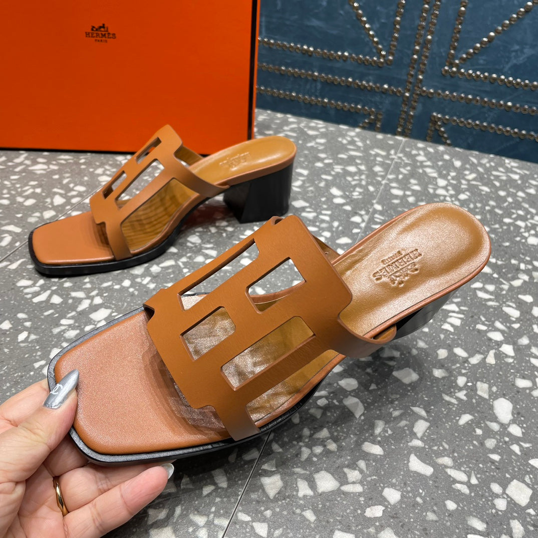 HM Lzzy 50 Sandal Brown Orange Lambskin  962947
